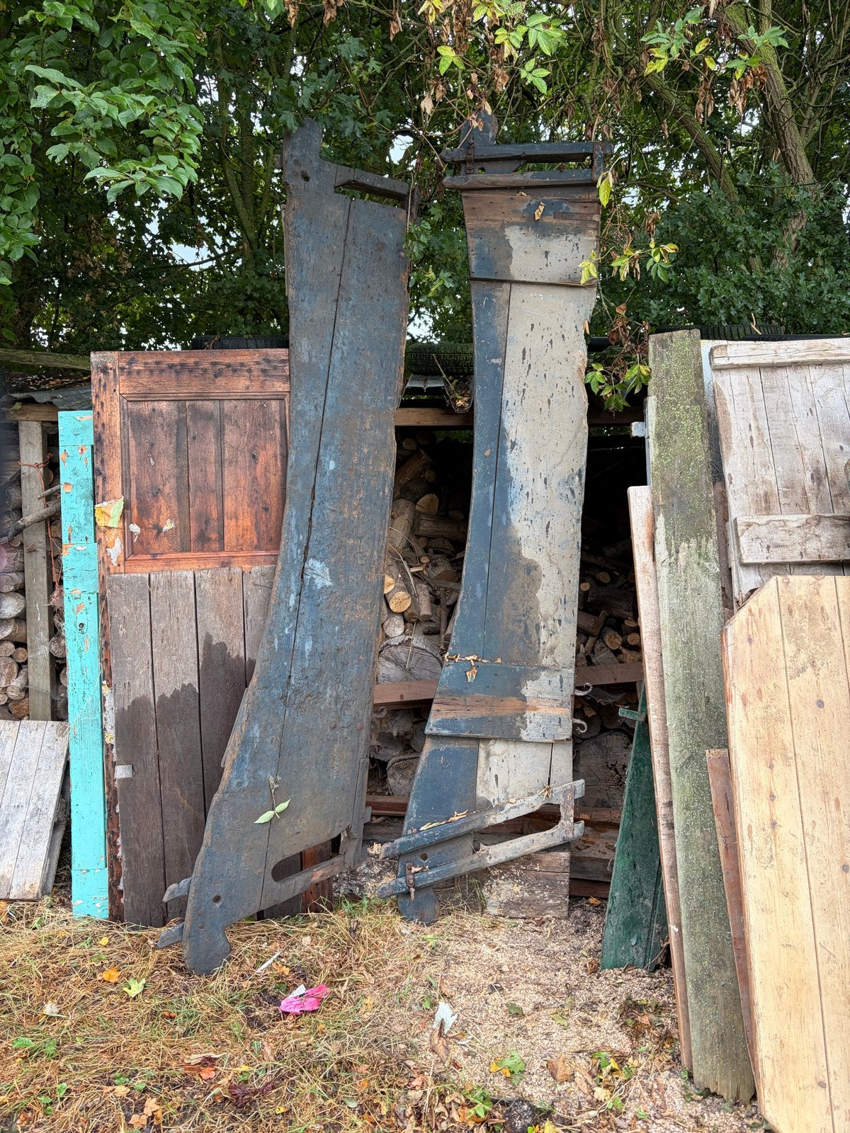 Antieke boeren wagenschotten - set van 2, Antiek en Kunst, Ophalen