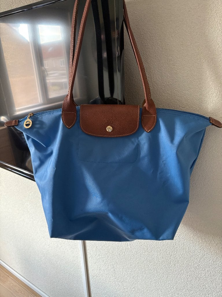 Longchamp tas maat m, Ophalen of Verzenden, Zo goed als nieuw, Blauw, Handtas