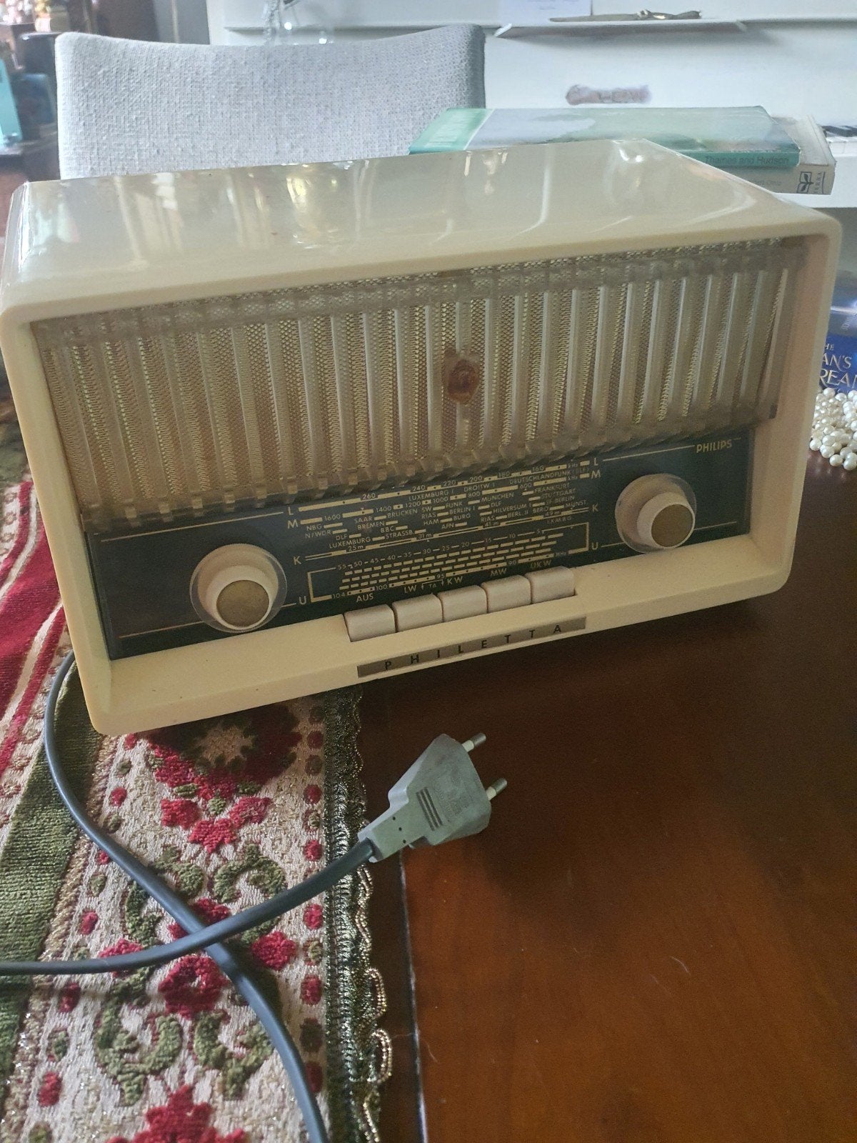 Vintage Philips Philetta buizenradio - werkend, Audio, Tv en Foto, Radio's, Ophalen of Verzenden, Gebruikt, Radio