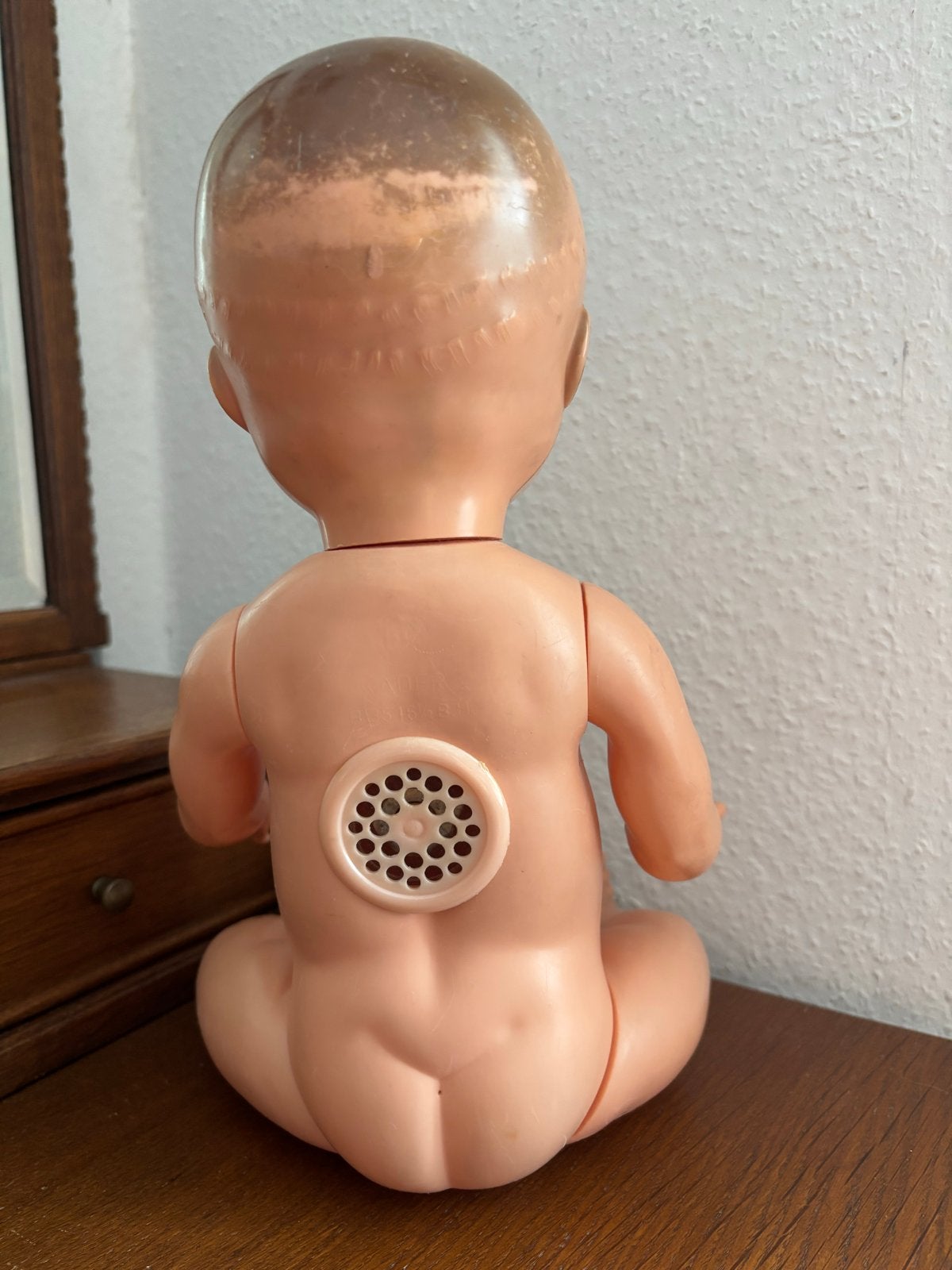 Vintage babypop met slaapogen (merkloos), Ophalen of Verzenden, Gebruikt, Babypop