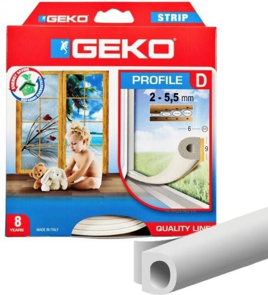 Geko Tochtstrip D-profiel 6m 2 tot 6 mm, Minder dan 4 cm, Overige materialen, Nieuw, Ophalen of Verzenden