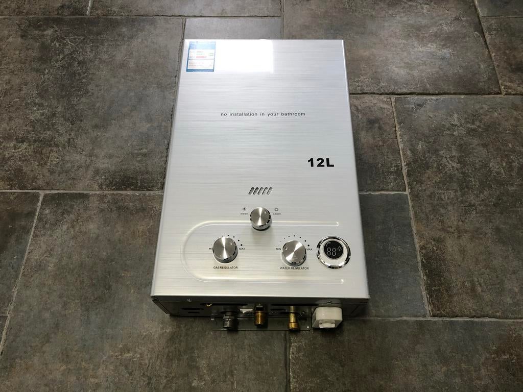 12L Propaan Butaan LPG Geiser Camping zonder waakvlam Gas, ., Nieuw, Ophalen of Verzenden, .