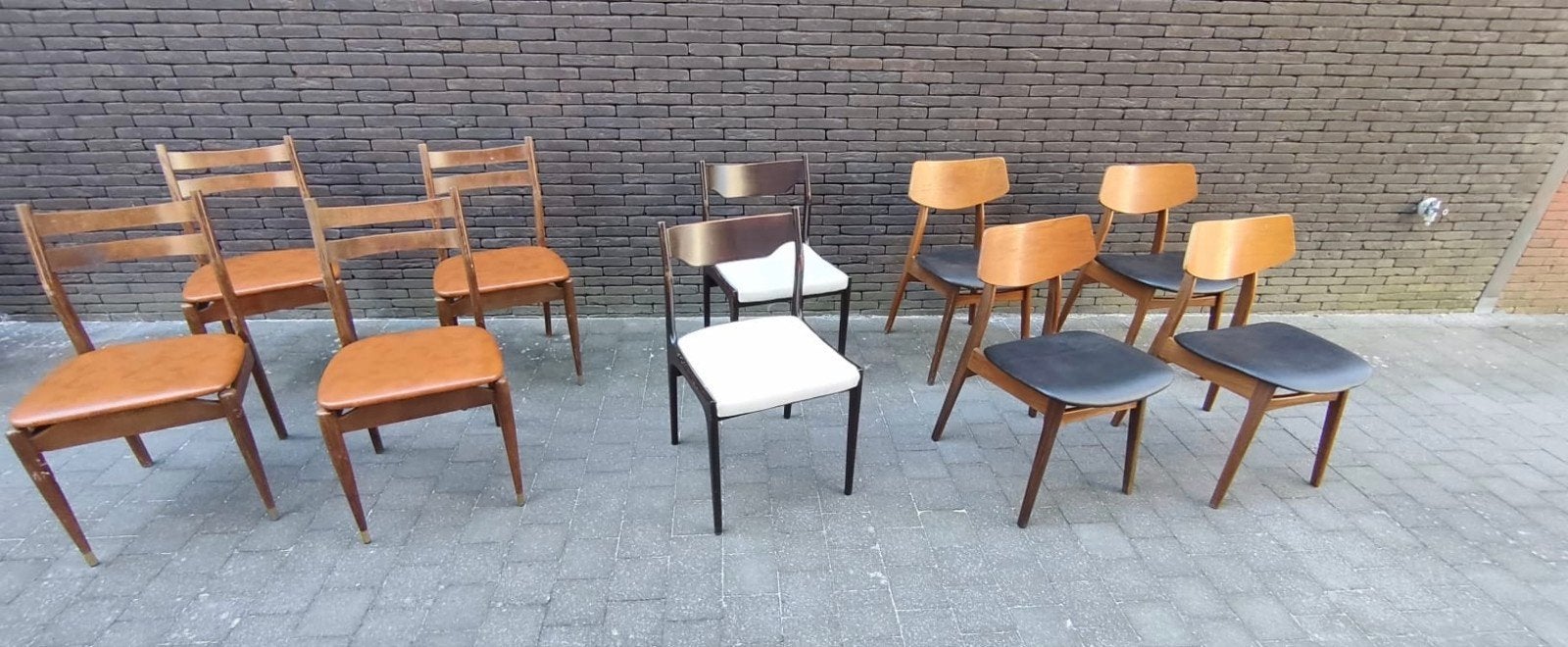 Vintage stoelen, Ophalen, Bruin, Vijf, Zes of meer stoelen