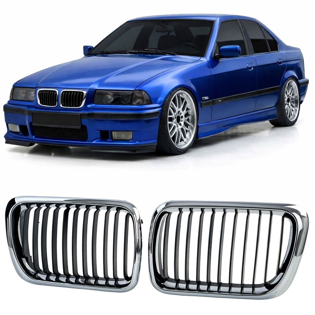 Gill Voor Bmw 3 Serie E36 Nieren Chroom zwart, Verzenden, Automotive Parts, A.parts@hotmail.nl, Trasmolenlaan 12 3447 GZ Woerden