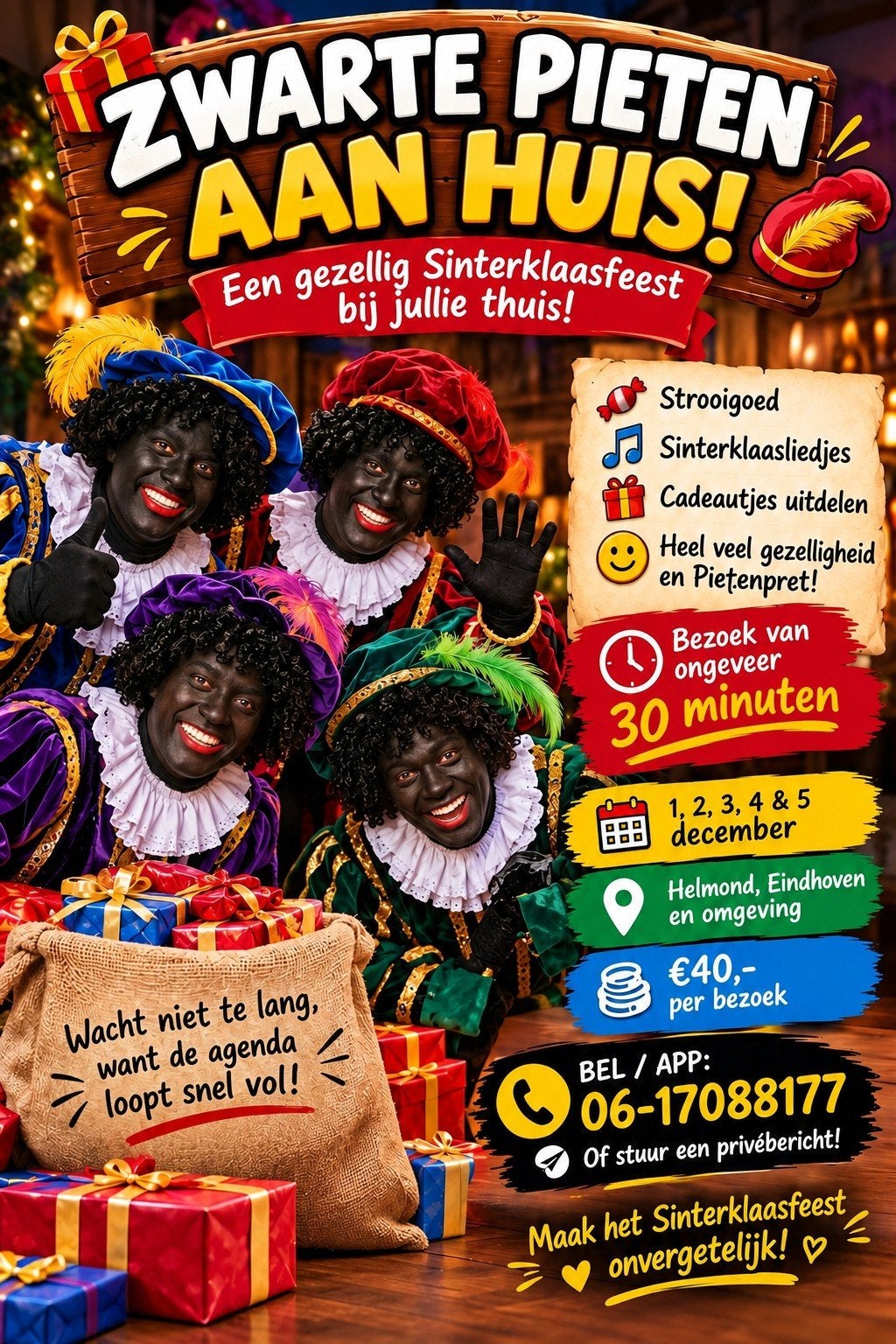 ZWARTE PIETEN AAN HUIS!, Diversen, Ophalen