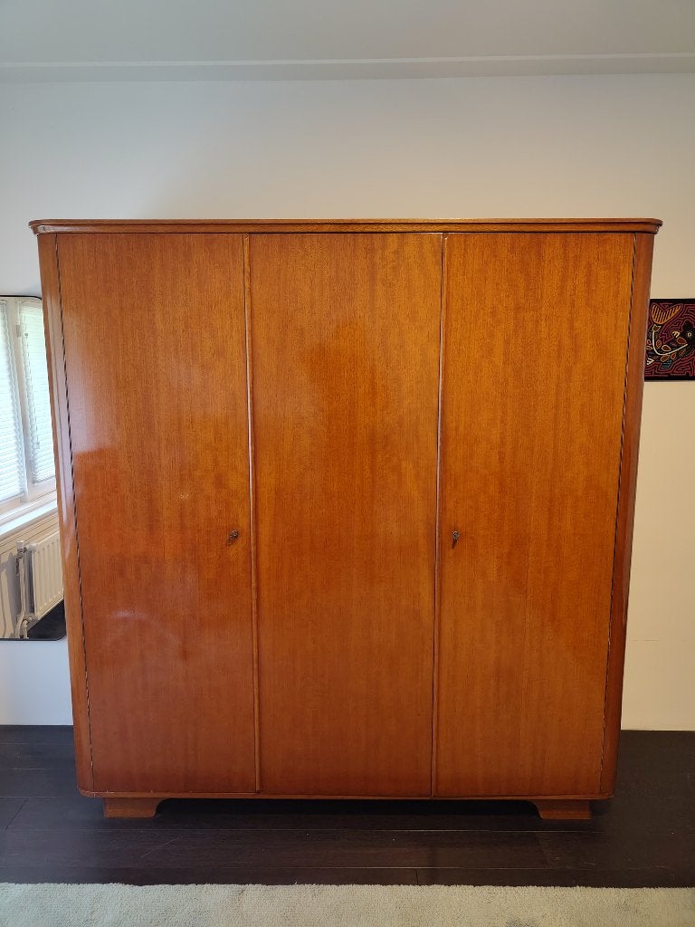 Mid century / jaren 50-60 kledingkast, Huis en Inrichting, Ophalen, Met deur(en), Gebruikt, 150 tot 200 cm