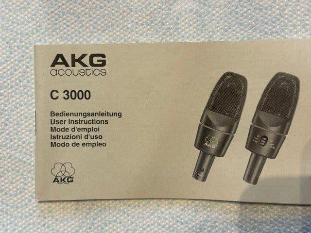 AKG C3000 Grootmembraan Condensatormicrofoons, Ophalen of Verzenden, Zo goed als nieuw, Studiomicrofoon