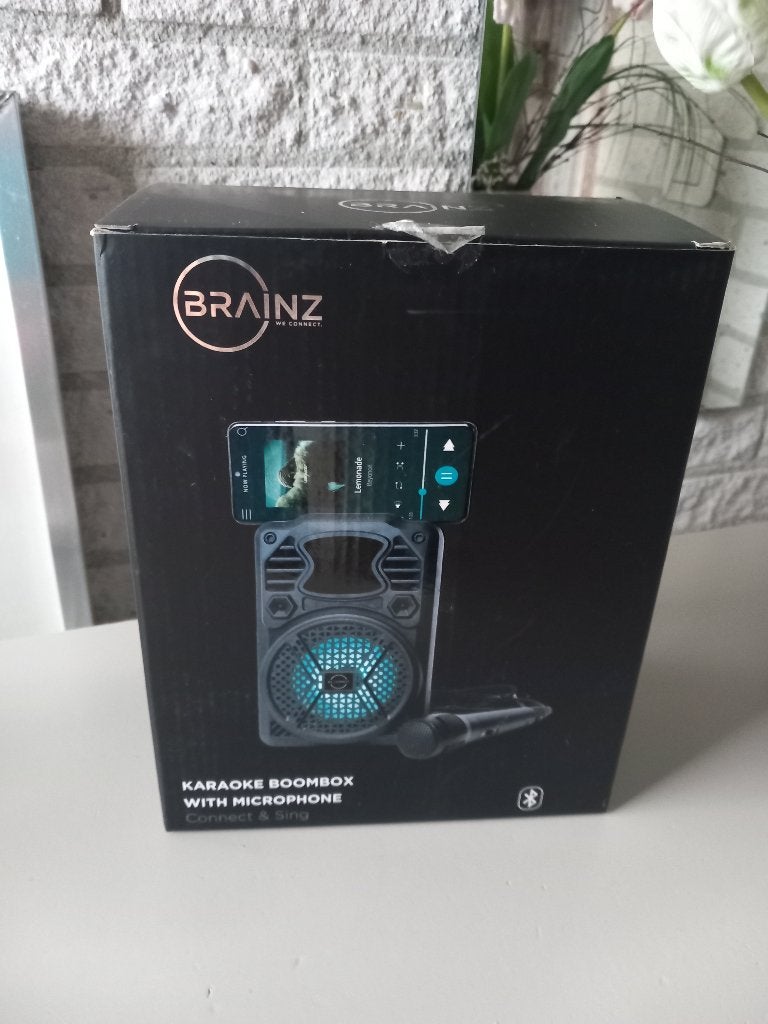Brainz Karaoke Boombox met Microfoon -  nieuw, Muziek en Instrumenten, Microfoons, Ophalen of Verzenden, Nieuw, Zangmicrofoon