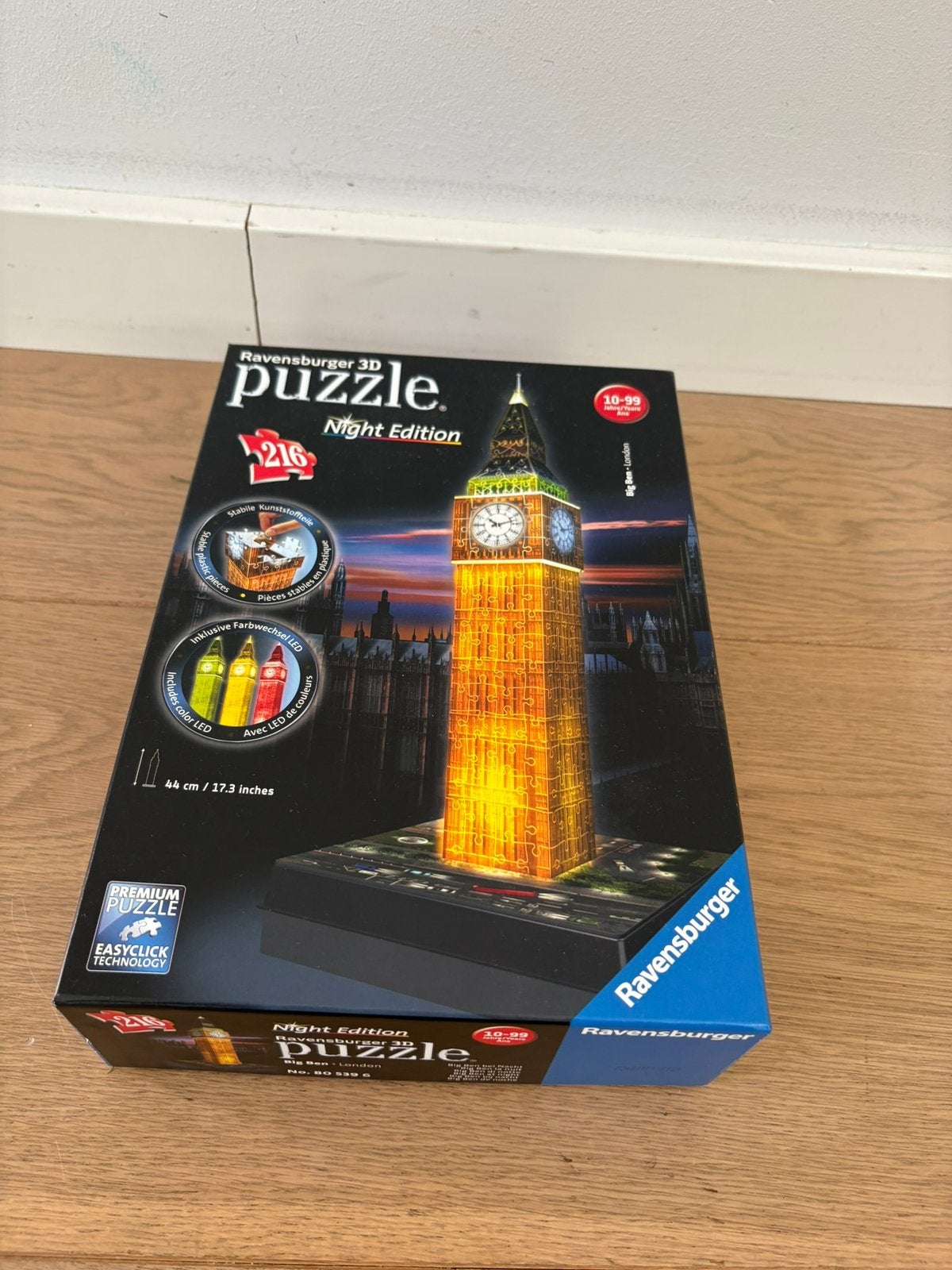 Ravensburger 3D puzzel night edition Big Ben Londen, Ophalen of Verzenden, Zo goed als nieuw