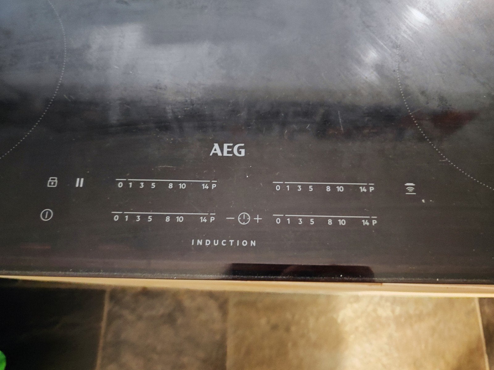 AEG inductiekookplaat 80 cm – 4 zones – werkend, Ophalen, Gebruikt, 4 kookzones, Inbouw