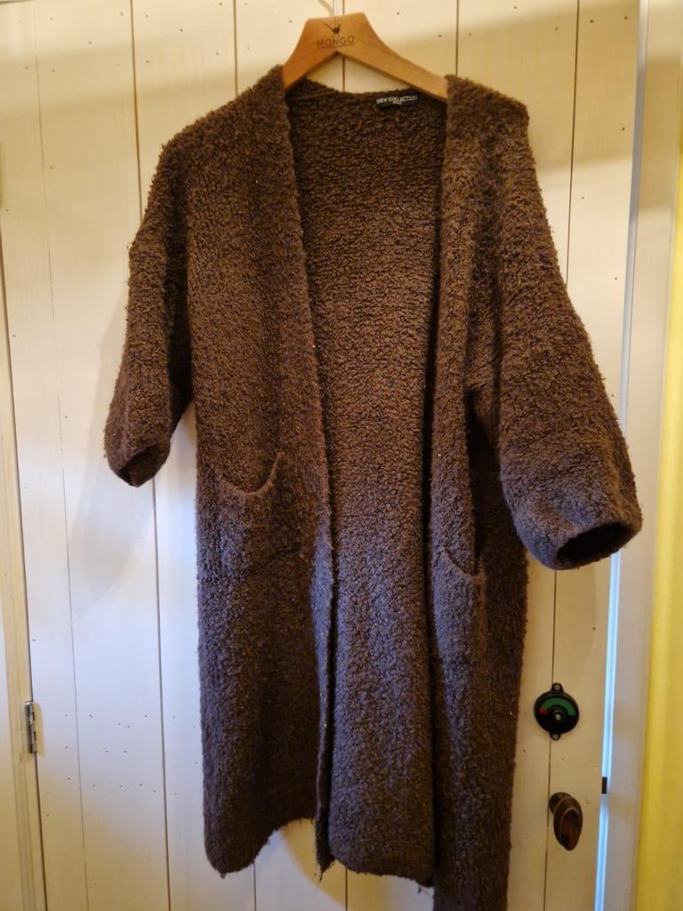 HALFLANG BRUIN TEDDY VEST MAAT 42 / 44, Ophalen of Verzenden, Zo goed als nieuw, Maat 42/44 (L), Bruin