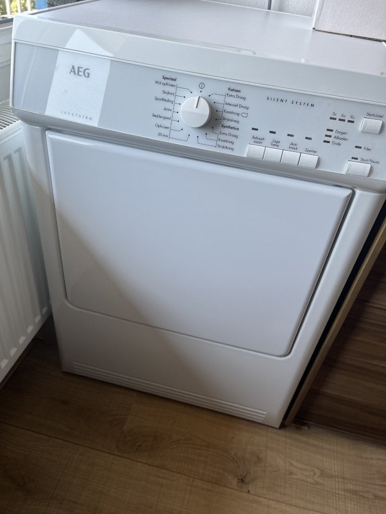 Droger AEG, Witgoed en Apparatuur, Wasdrogers, Gebruikt, Luchtafvoer, 85 tot 90 cm, Ophalen