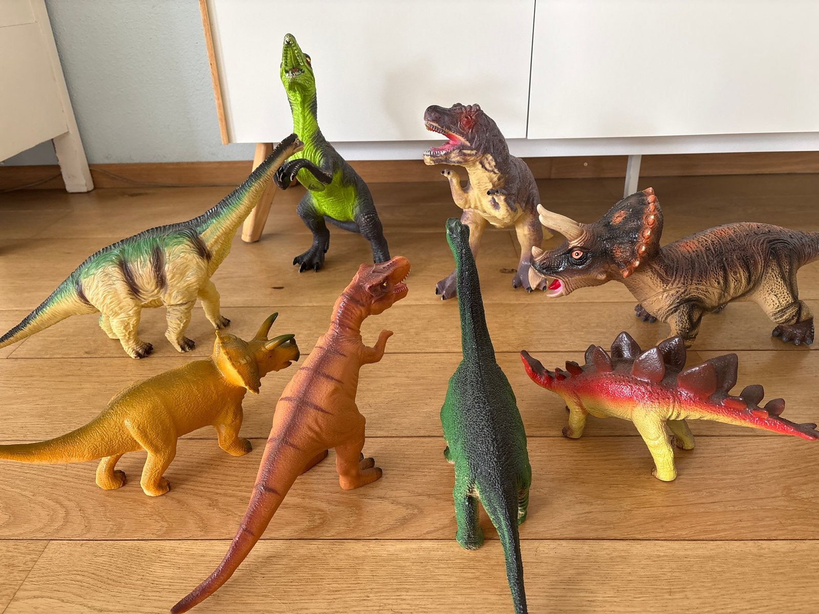 Grote set dinosaurus speelgoedfiguren, Ophalen of Verzenden, Gebruikt