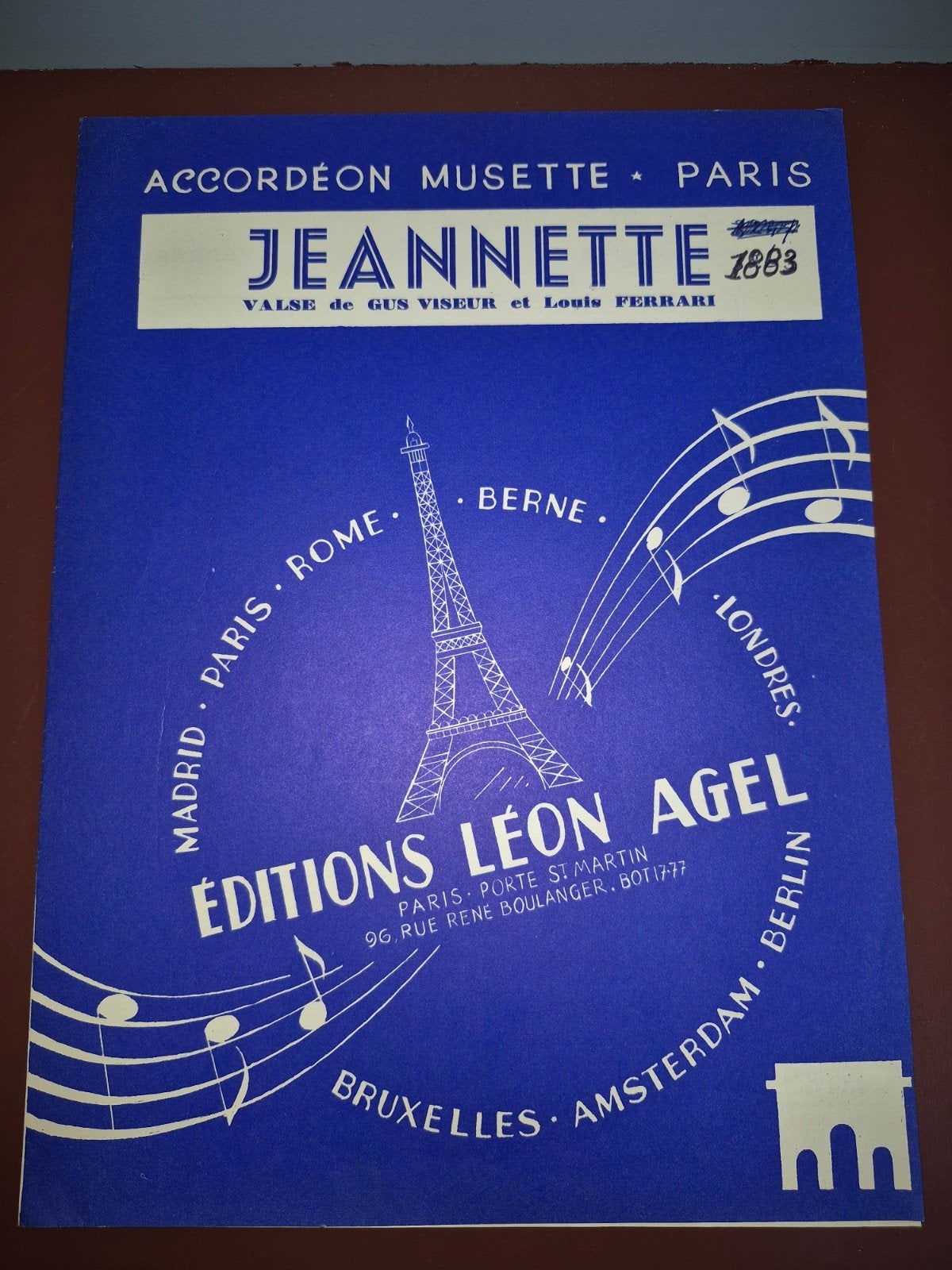 Jeannette Wals - Accordeon Musette bladmuziek, Gebruikt, Overige genres, Ophalen of Verzenden, Artiest of Componist