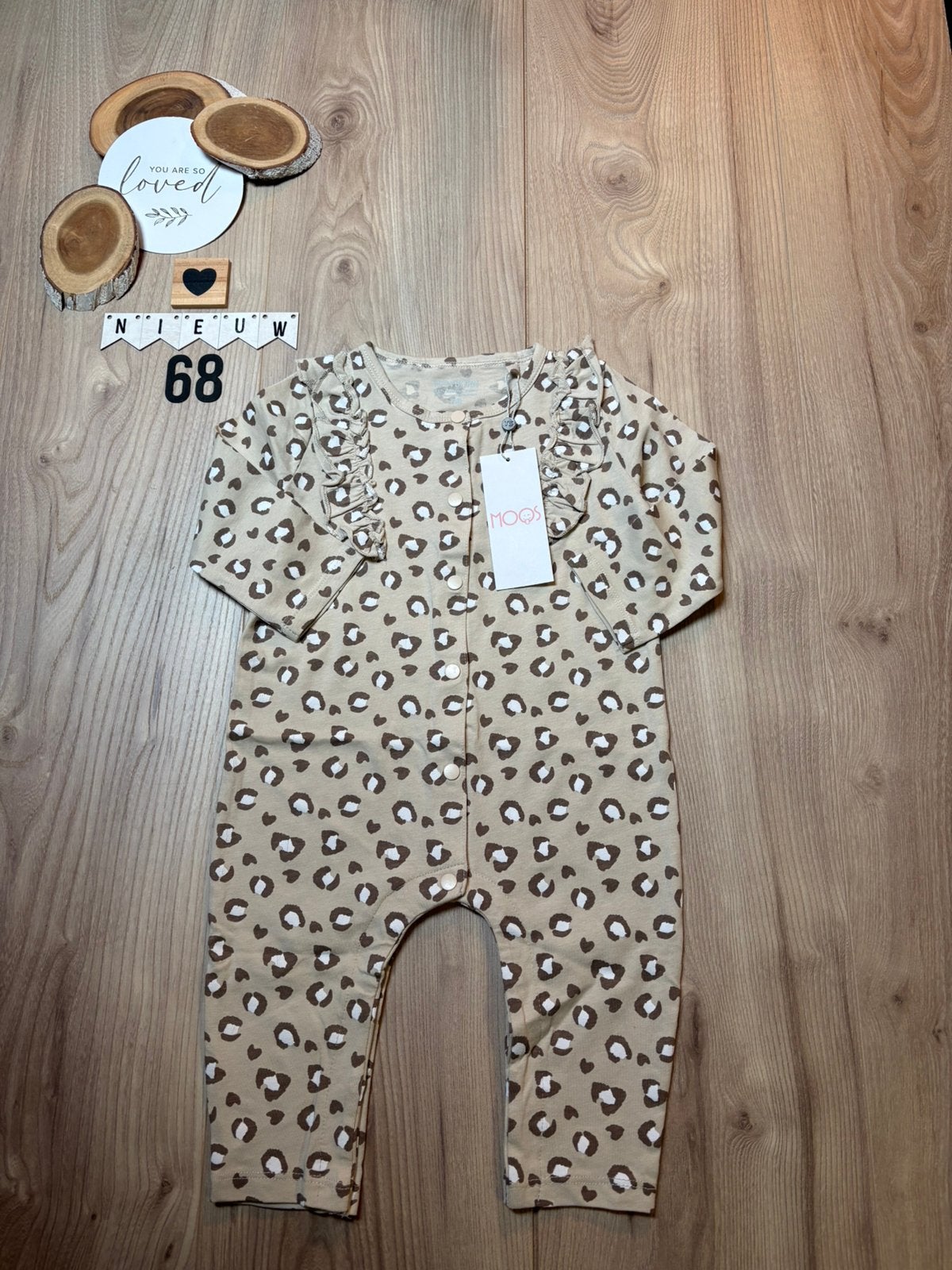 Baby meisje boxpakje, eendelige pyjama beige maat 68, Kinderen en Baby's, Babykleding | Maat 68, Ophalen of Verzenden, Nieuw, Meisje