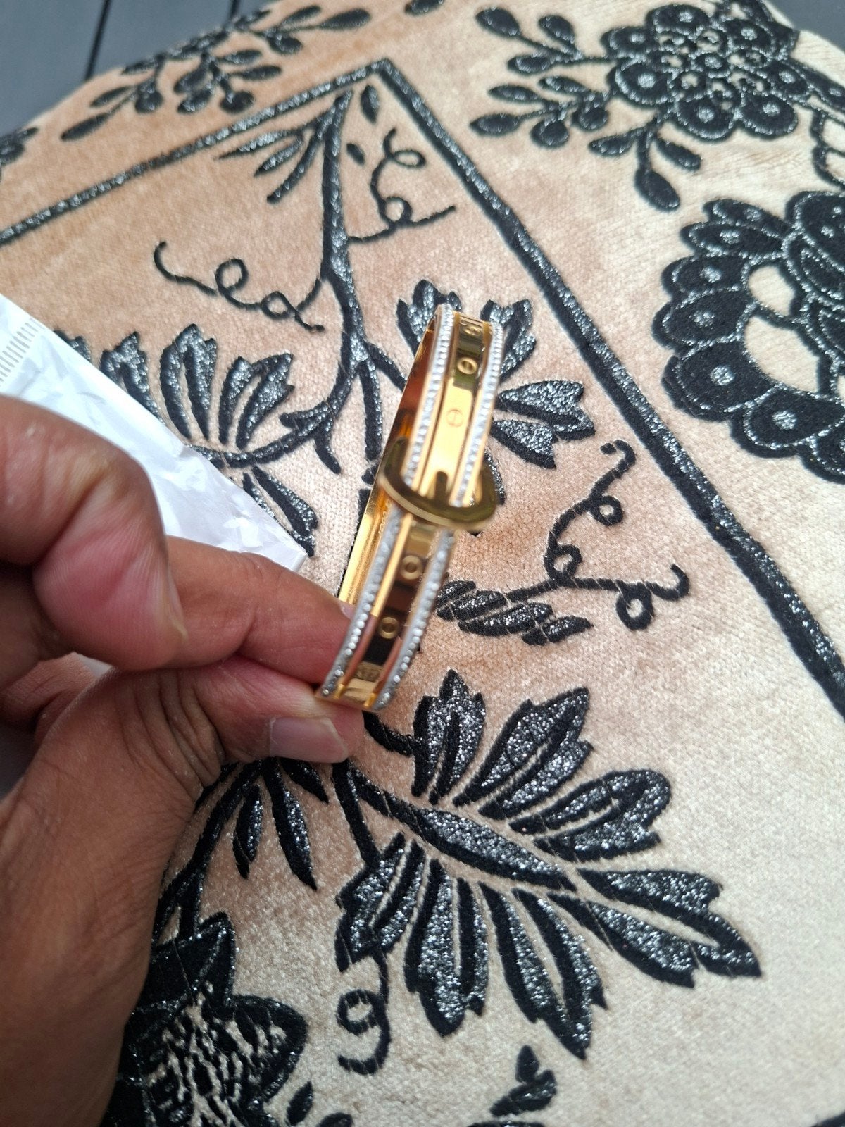 Gouden Cartier armband met strass, Ophalen of Verzenden