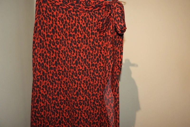 IRO maxi wikkel rok rood zwart jaguar print strik nieuw S, Verzenden, Nieuw, Iro, Maat 36 (S)