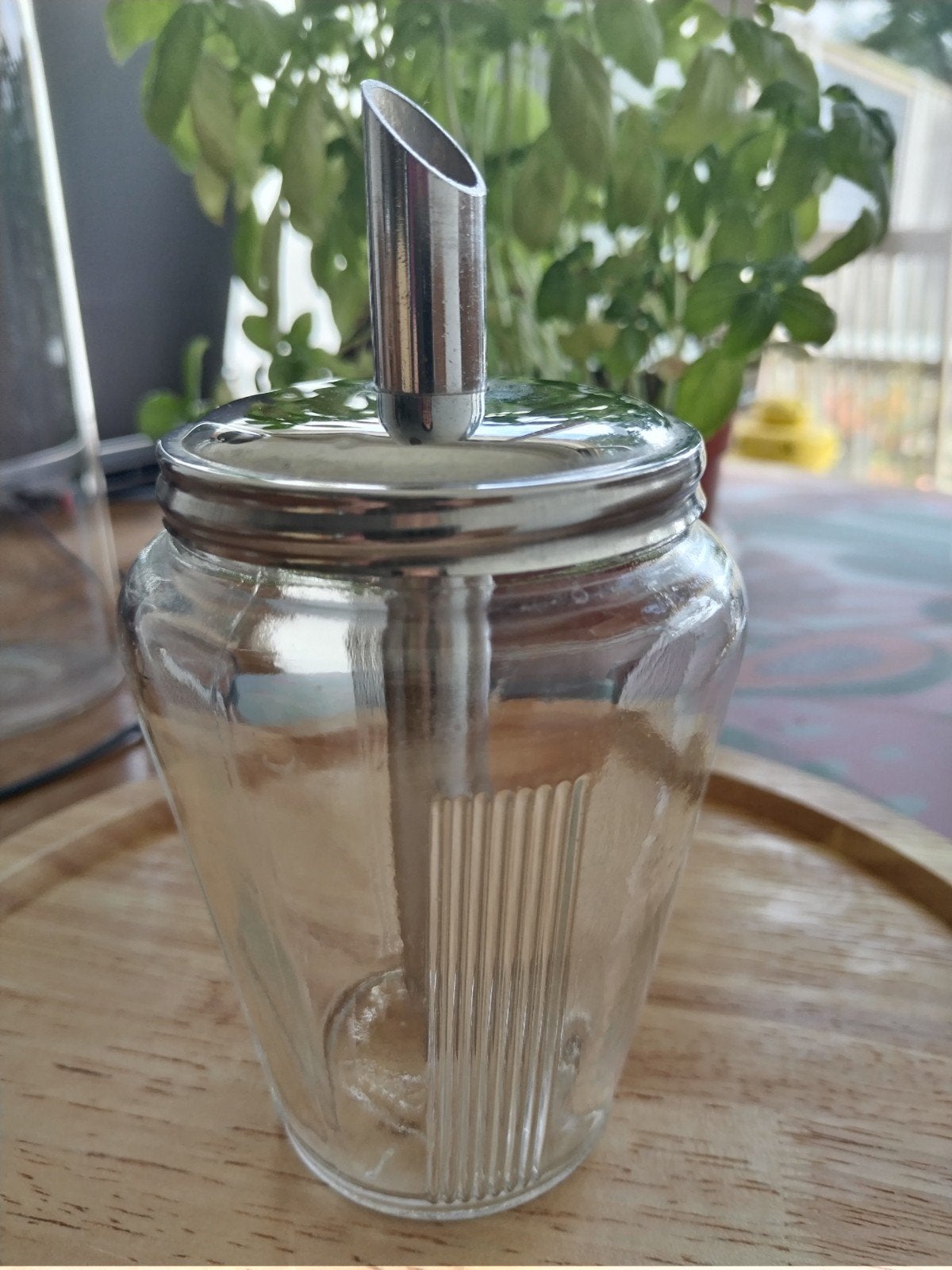 Glazen suikerstrooier, Zilver, Ophalen of Verzenden, Overige merken, Glas