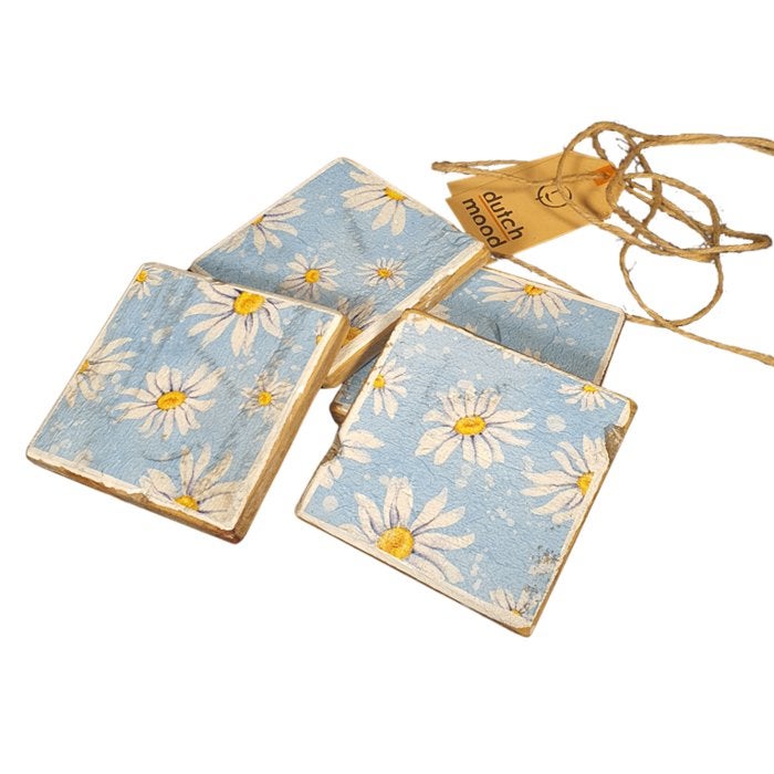 DUTCH MOOD - ONDERZETTERS - KLEUR - MARGRIETJES, Ophalen of Verzenden, Nieuw, Hout