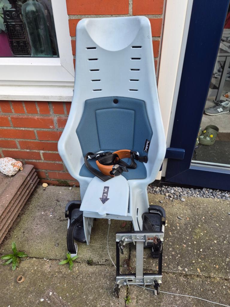Bobike Achterzitje voor Kinderen - Grijs/Blauw, Fietsen en Brommers, Fietsaccessoires | Fietsstoeltjes, Ophalen, Achterzitje, 9 t/m 18 kg