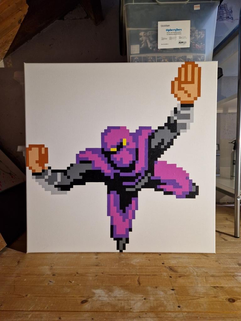 TMNT Turtles In Time Arcade acryl schilderij 70x70cm, Ophalen of Verzenden