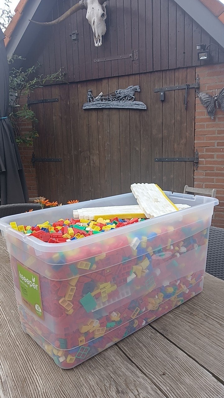 80 liter bak met bouwblokken - Megabloks/Overige merken, Ophalen, Gebruikt, Megabloks