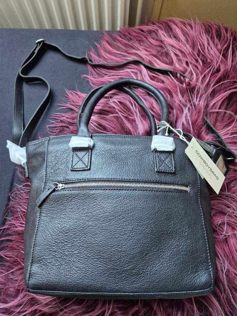 Splinternieuwe zwarte leren cowboysbag tas, Sieraden, Tassen en Uiterlijk, Tassen | Damestassen, Ophalen of Verzenden, Nieuw, Zwart