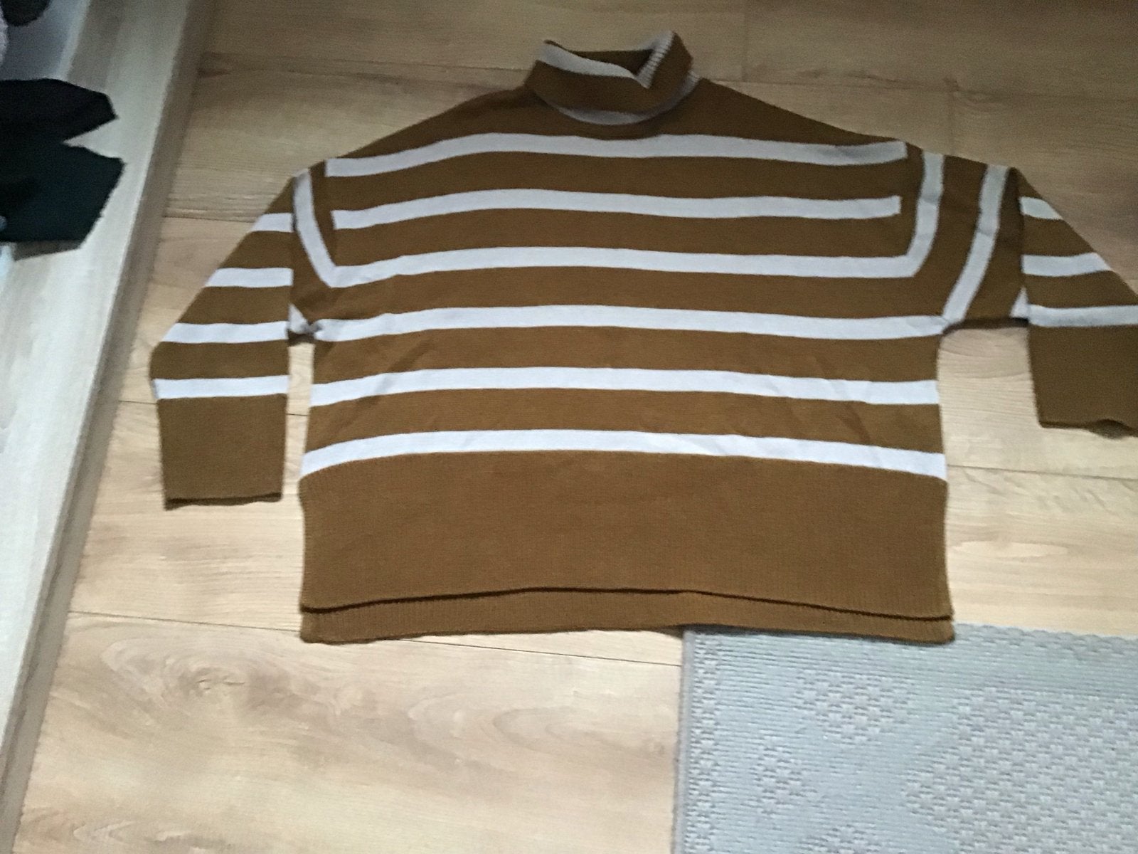 Oversized gestreepte coltrui van HEMA maat L, Ophalen of Verzenden, Gedragen, Maat 42/44 (L), Bruin