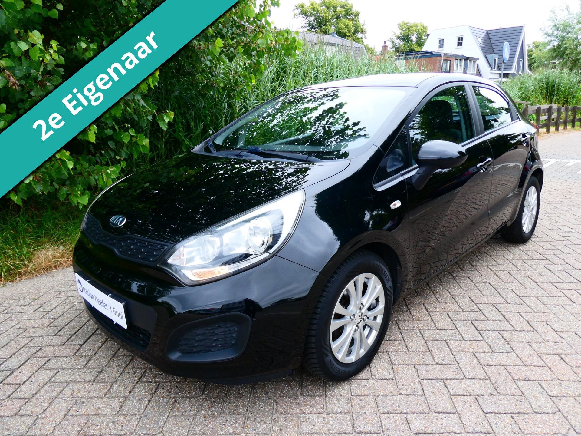 Kia Rio 1.2 CVVT 86pk 2e eig. 5-deurs Airco Navi Historie Zu, 4 cilinders, Zwart, Origineel Nederlands, Bedrijf