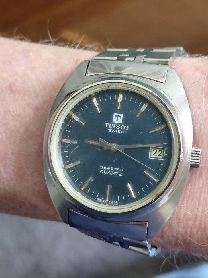 Tissot Seastar Polshorloge - Vintage Staal, Staal, Met bandje, Tissot, Polshorloge