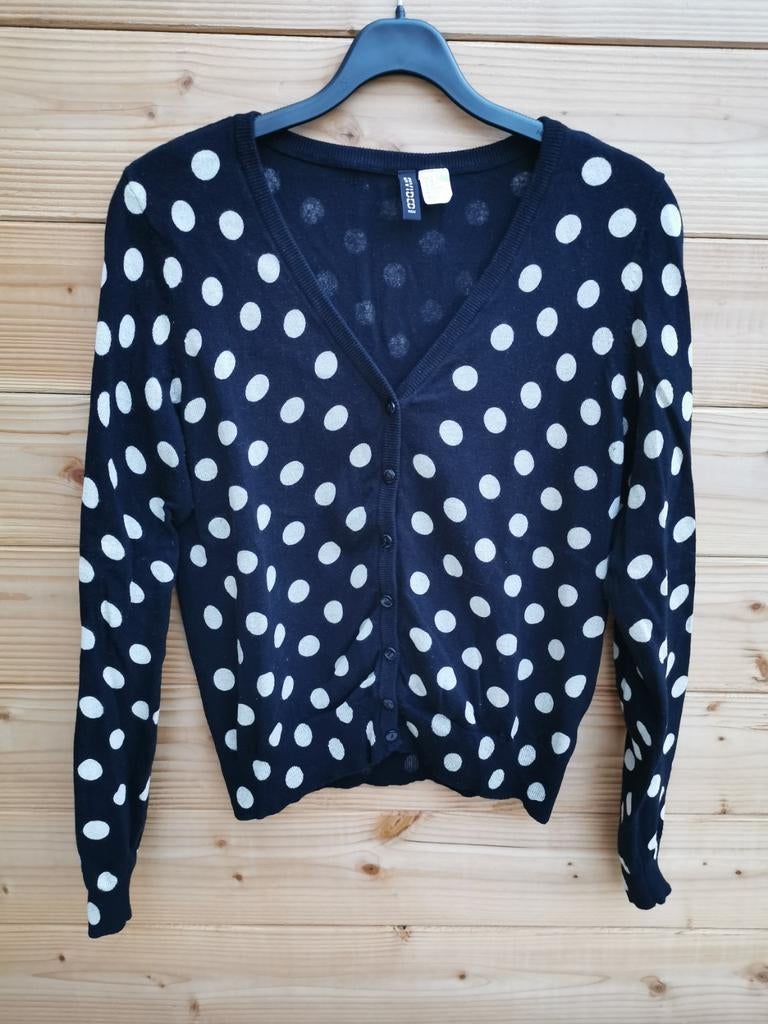 H&M vest met stippen mt. S, H&M, Verzenden, Zwart, Zo goed als nieuw