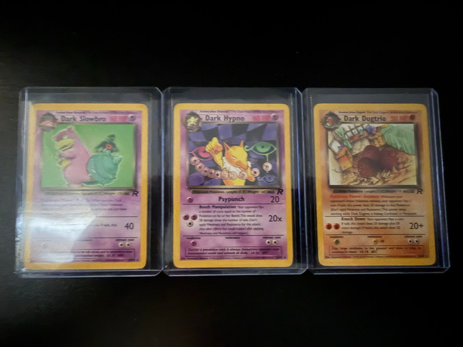 Pokémon Team Rocket Dark Hypno, Dark Dugtrio, Dark Slowbro, Ophalen of Verzenden, Zo goed als nieuw, Meerdere kaarten