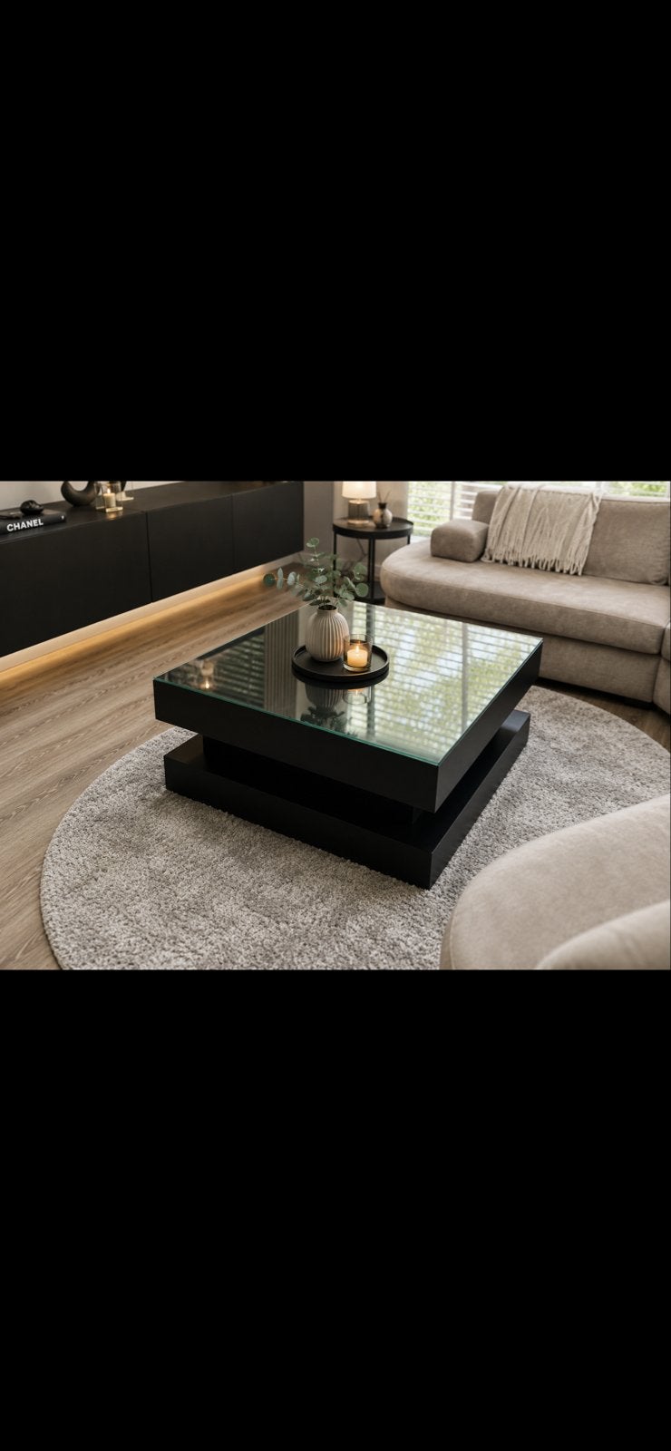Salontafel zwart 1x1 m Zen Lifestyle, Huis en Inrichting, Tafels | Salontafels, Ophalen, Vierkant, 50 tot 100 cm, 5 – 50