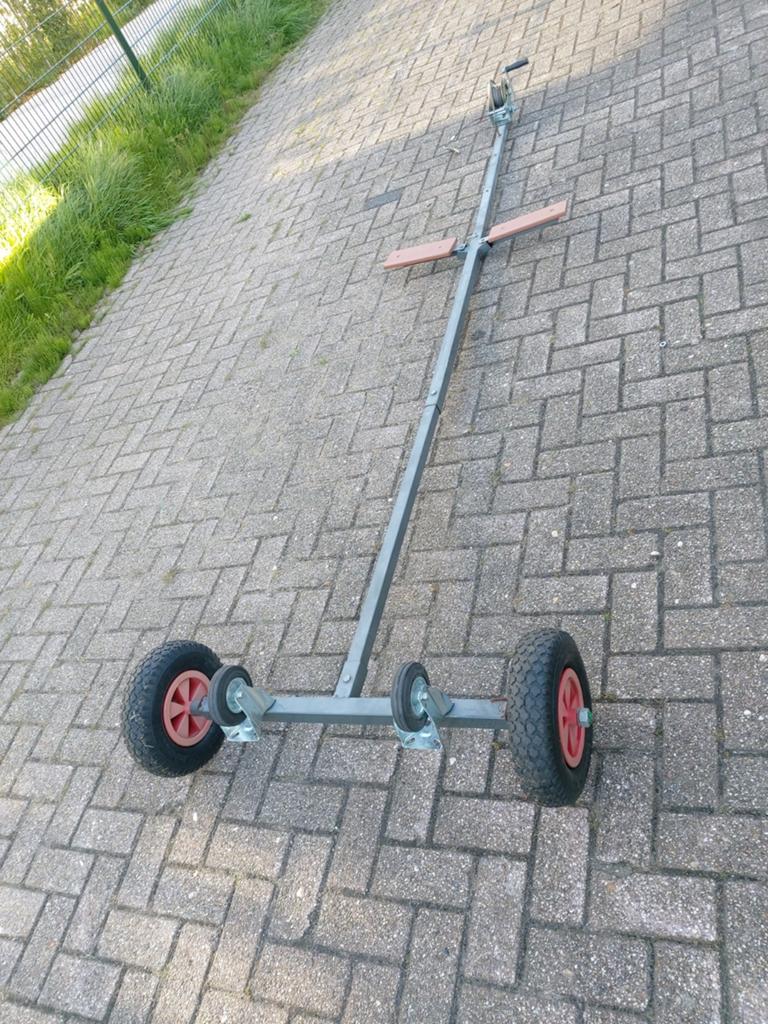 Stallingstrailer met lier voor kleine boot of open zeilboot, Ophalen of Verzenden, Gebruikt