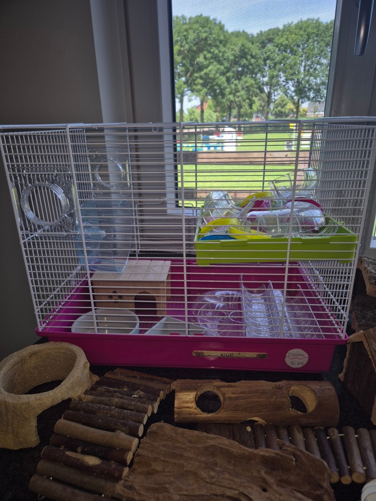 Complete hamsterkooi incl toebehoren., Minder dan 60 cm, Kooi, Minder dan 75 cm, Ophalen of Verzenden