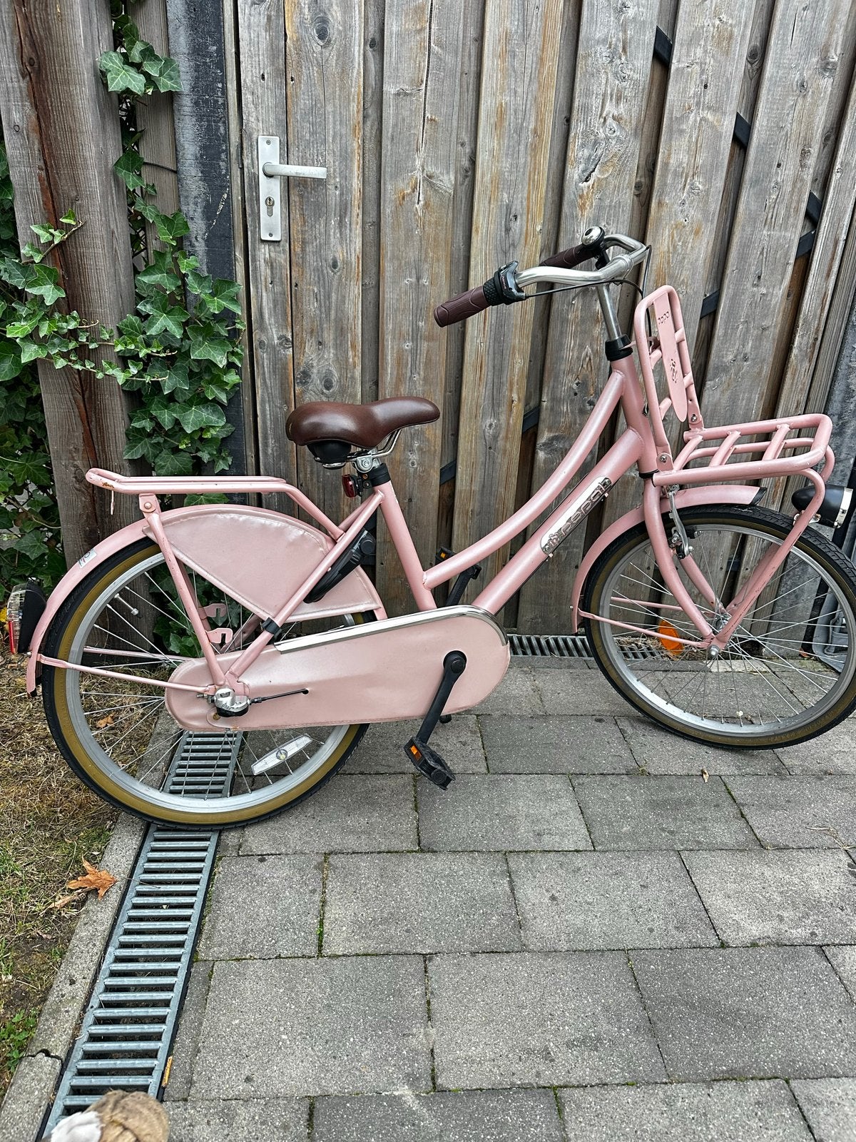 Popal 22 inch meisjesfiets roze met voordrager, Ophalen, Gebruikt, Terugtraprem, 22 inch