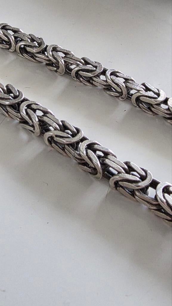 Koningschakel Ketting 58cm,925 gemerkt, Ophalen of Verzenden, Zo goed als nieuw, Zilver