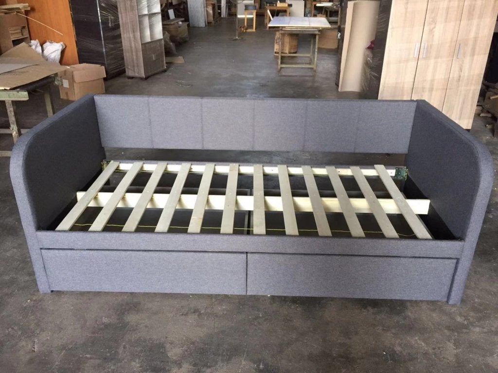 Zita kajuitbed/bedbank (met lades) - 90x200 - Grijs, Kinderen en Baby's, Niet ingevuld, Niet ingevuld, Niet ingevuld