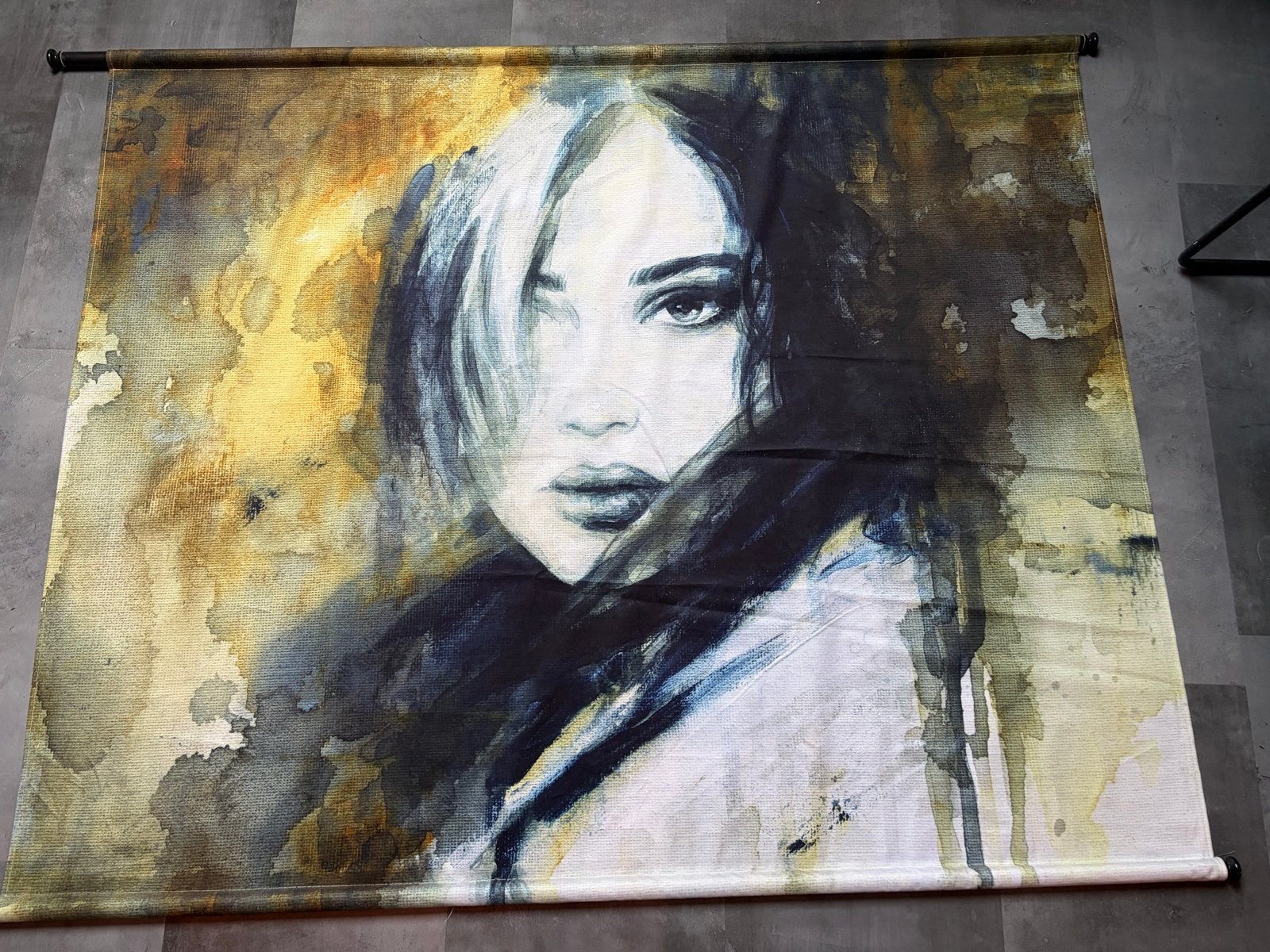 Wandkleed Woman Face' 146x110cm, Ophalen, 110 cm, Meerkleurig, Zo goed als nieuw