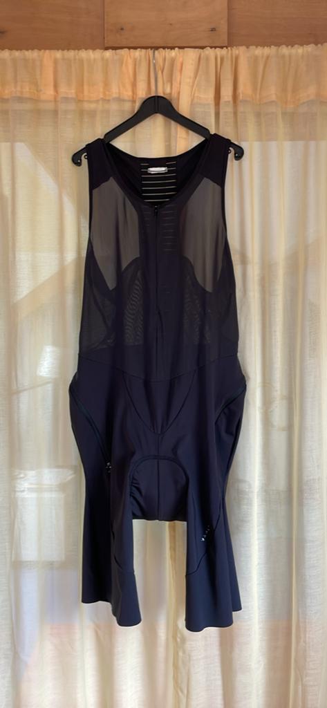 Fietsbroek zwart dames met bretels en quick zip, maat M/L, Ophalen of Verzenden, Zo goed als nieuw, Dames, Schoenen