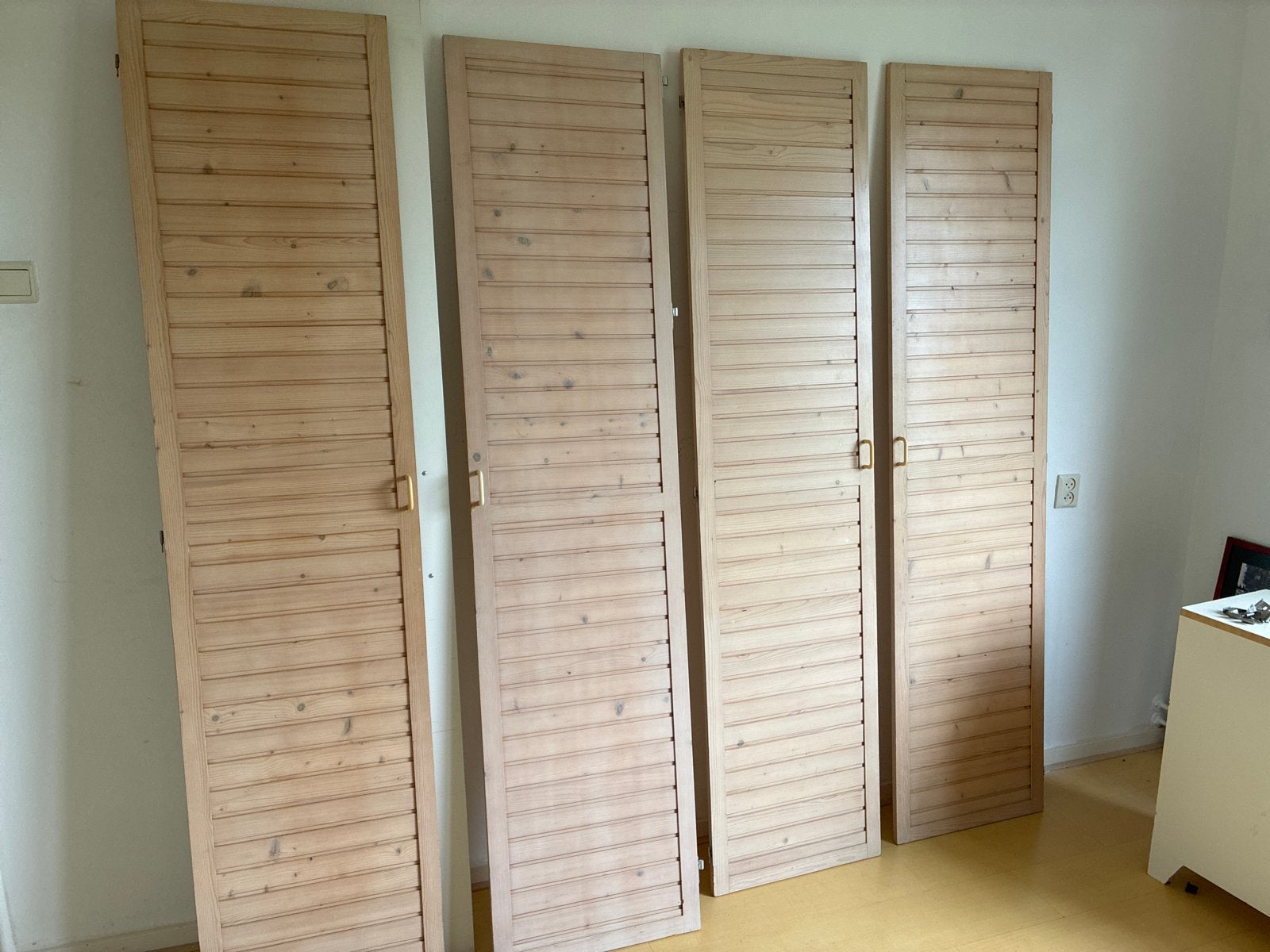 4x Houten Louvredeuren, Ophalen, Minder dan 50 cm, Gebruikt, 200 cm of meer