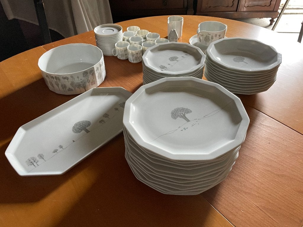 Porselein Rosenthal Servies Studio Line “Winterreise”, Gebruikt, Overige merken, Klassiek, Ophalen of Verzenden