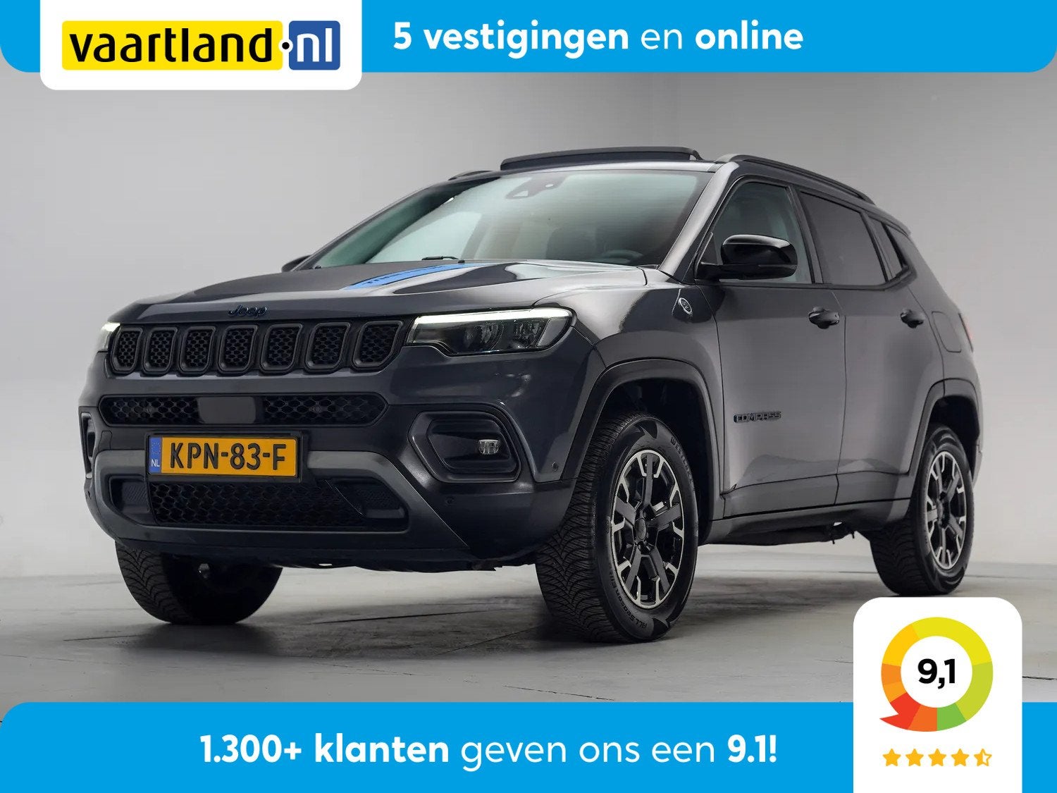 Jeep Compass 4xe 240 Plug-in Trailhawk Aut. [ Panoramadak Ad, Automaat, 4 cilinders, Bedrijf, Vierwielaandrijving