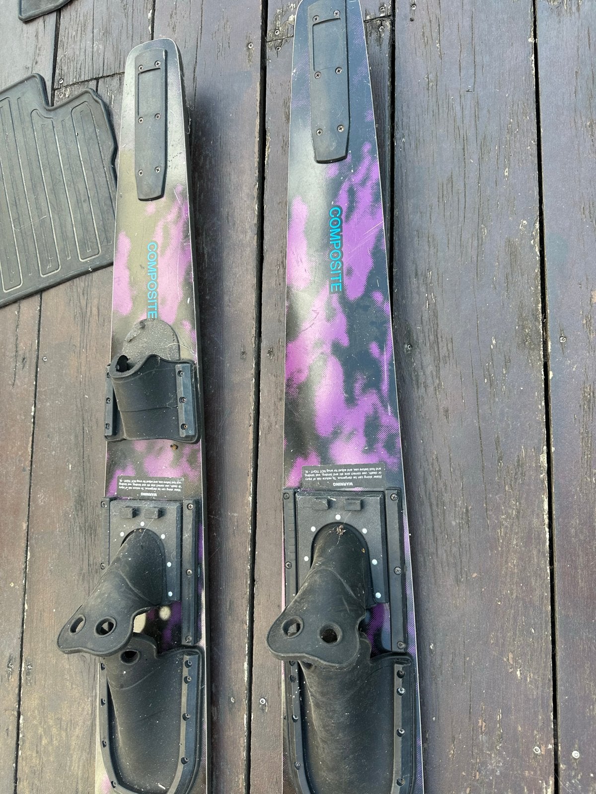 Waterski's QuickSilver - Paars/Zwart Composite + ski lijn, Ophalen, Gebruikt, 160 cm of meer, Waterski's
