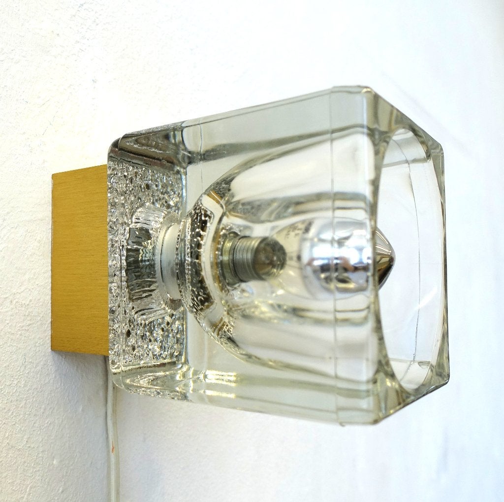 Vintage Peill & Putzler wandlamp Ice Cube, Ophalen of Verzenden, Gebruikt, Glas