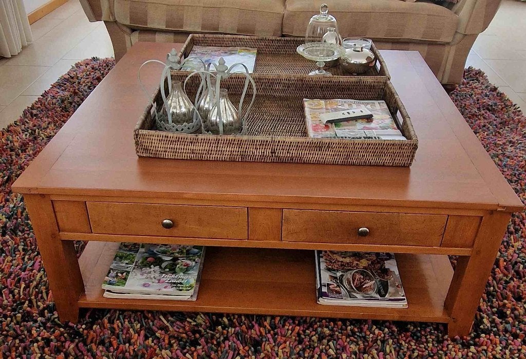 Lando salontafel kersenhout, Huis en Inrichting, Tafels | Salontafels, Ophalen, Vierkant, 50 tot 100 cm, Zo goed als nieuw