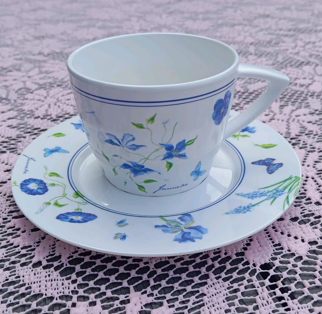 Melamine kop en schotel Janneke Brinkman - Mepal Rosti, Caravans en Kamperen, Kampeeraccessoires, Ophalen of Verzenden, Zo goed als nieuw