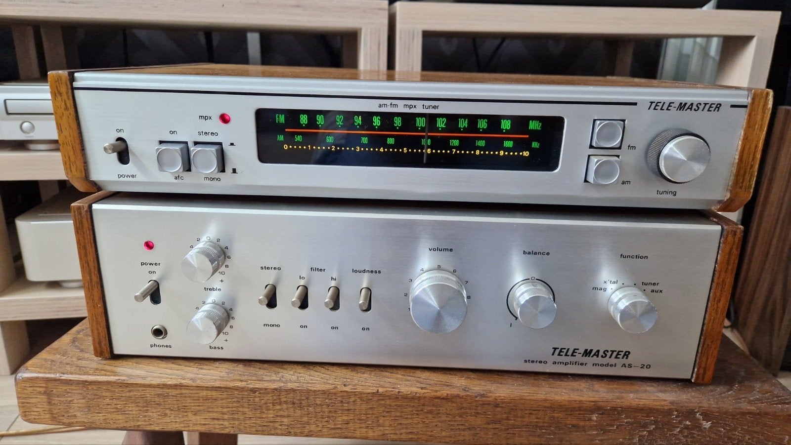 Vintage Tele-Master AS-20 Versterker en Tuner, Overige merken, Ophalen of Verzenden, Zo goed als nieuw, Minder dan 60 watt