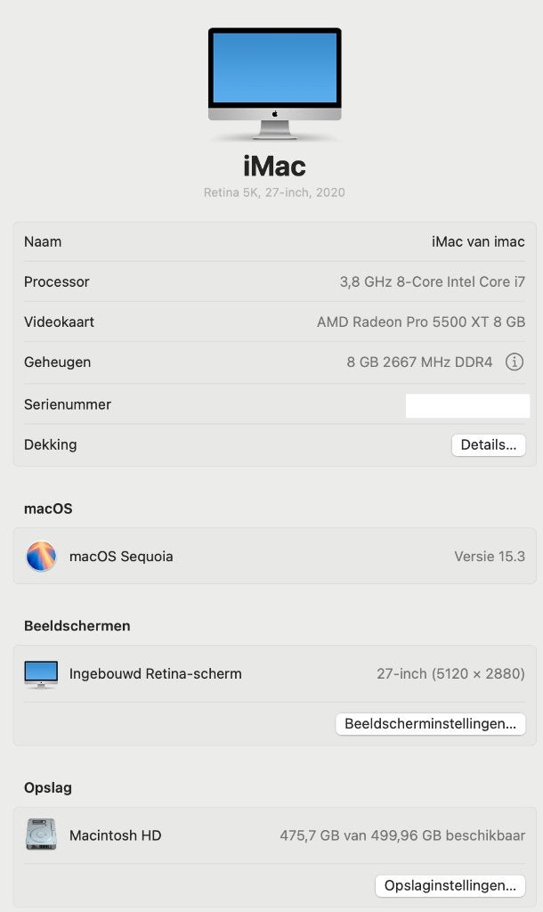 Foto 10 van partij 27 inch iMacs 2017/2020/2021