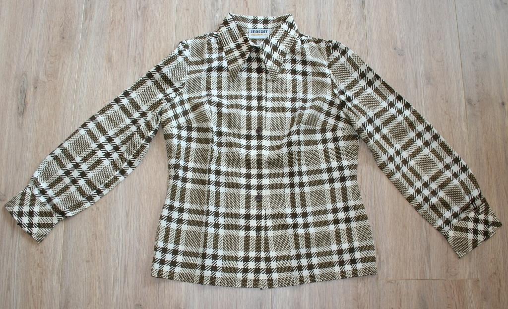 Blouse beige/bruin Jaren 50 Retro, Kleding | Dames, Blouses en Tunieken, Ophalen of Verzenden, Nieuw, Maat 38/40 (M), Bruin